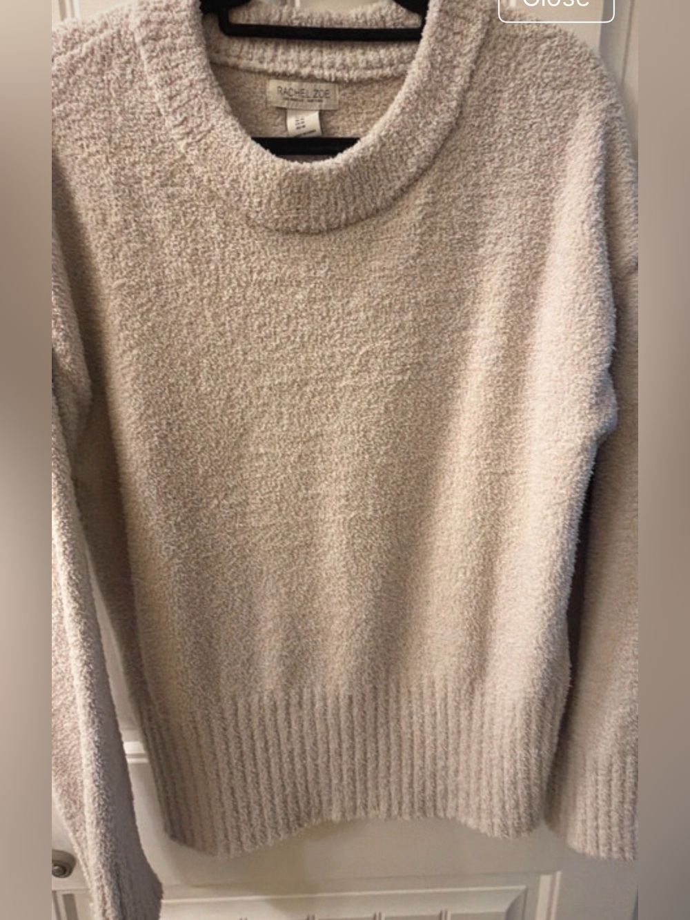 Rachel Zoe Soft Bouclé Crewneck Sweater in Light Beige